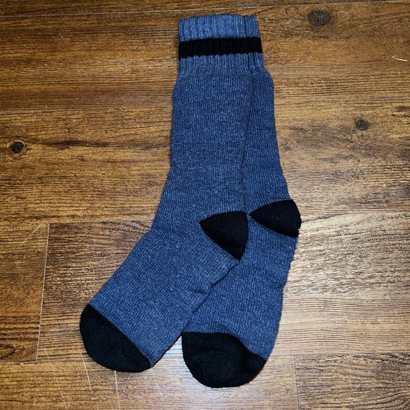Men's Navy Blue and Black Thermal Insulated Cozy Tall Socks One Size - Picture 3 of 4